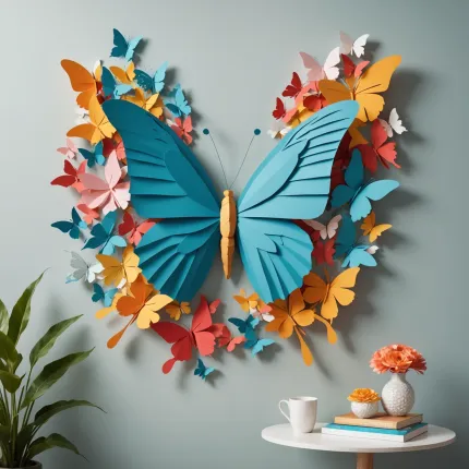 Как сделать бабочку из бумаги объёмную большую: для стены